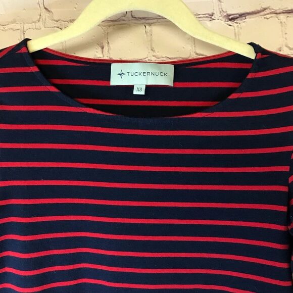 Tuckernuck Navy Blue Red Stripe Americana Breton French Style Size XS - Picture 2 of 6